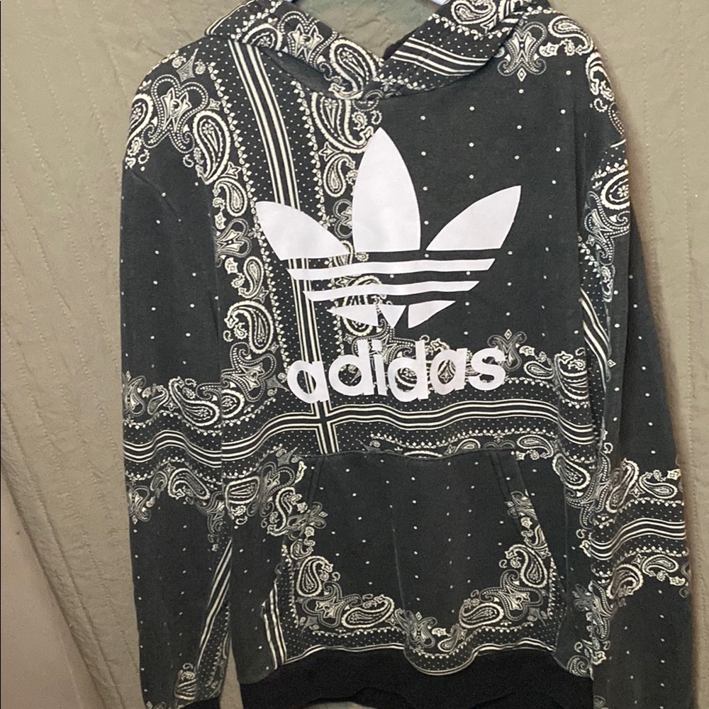 Adidas Black and White Men's Sweater
